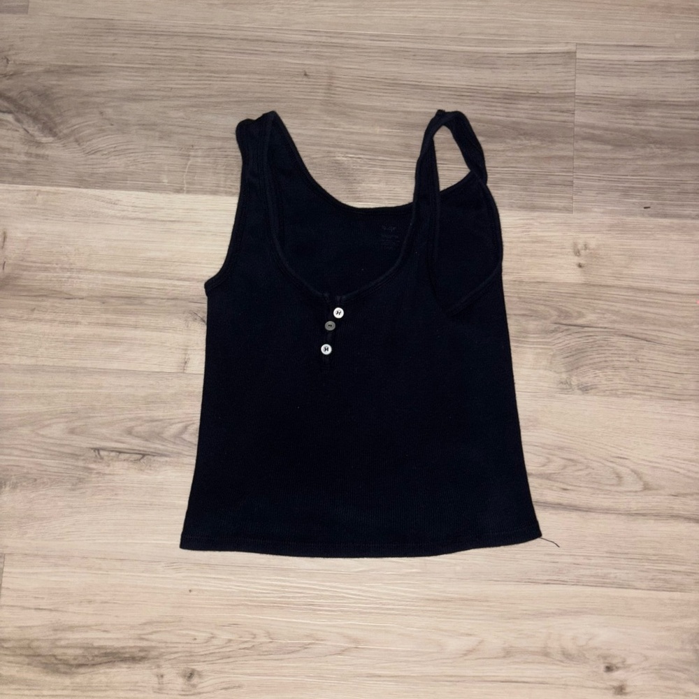 Brandy Melville blue Tank Top with Button Accents
